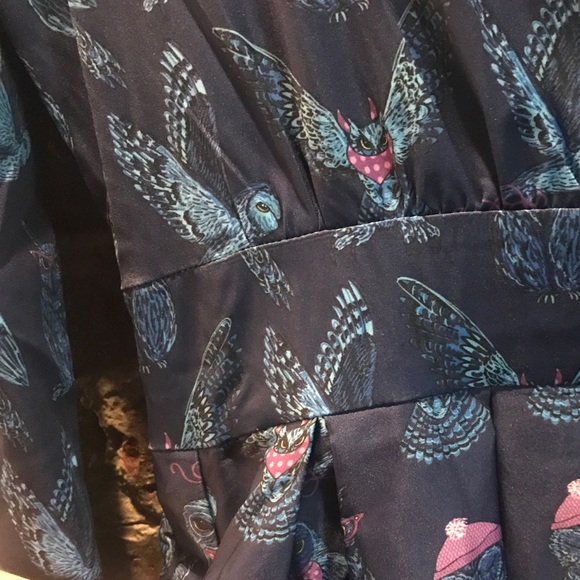 Lindy Bop Owl print dress with pockets! NWT! - Picture 3 of 3